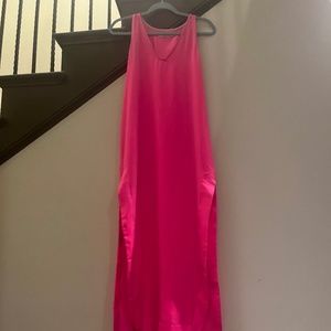 Pink Maxi Dress with side slits